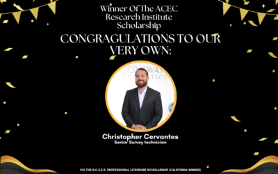 Celebrating Our Team’s Success: Christopher Cervantes Wins  ACEC Research Institute Scholarship!